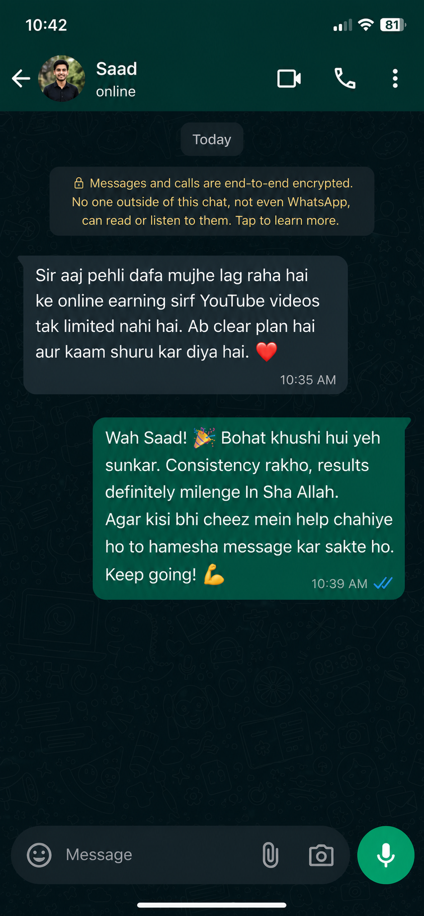 Dollar Income System student message 1